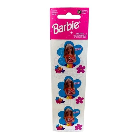Sealed vintage 1998 SandyLion Barbie Doll stickers Barbie holding sunglasses - Picture 1 of 2